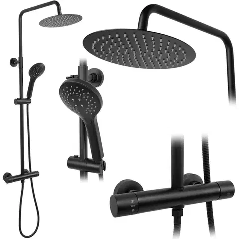 REA Sprchový set s termostatickou baterií 150mm VINCENT černá REA-P6600
