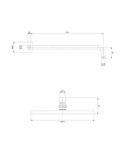 OMNIRES SLIMLINE hlavová sprcha z ramieniem, chrom lesk WGSET1CR