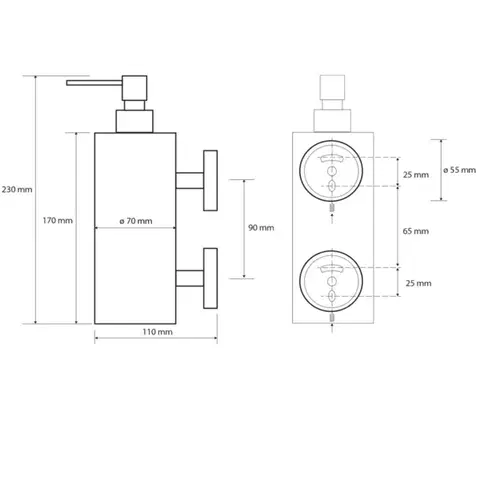 SAPHO X-ROUND dávkovač mýdla 550ml, chrom XR102