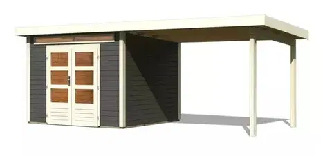 Dřevěný zahradní domek KANDERN 6 s přístavkem 320 Lanitplast