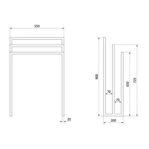 SAPHO SKA stojan na ručníky 550x800x200, černá mat SKA303