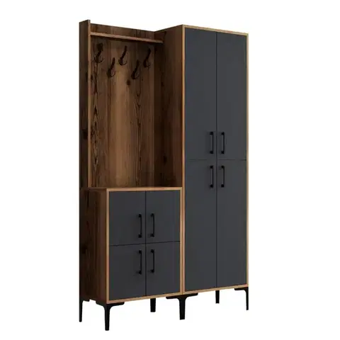 Předsíňová stěna Berlin BA - Walnut, Anthracite