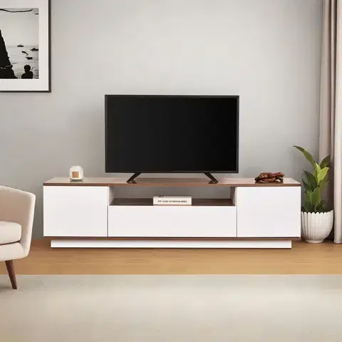 TV stolek Veramont - White, Walnut