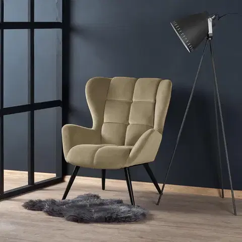 HALMAR Designové křeslo TYRION béžové