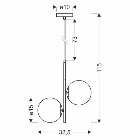 Závěsná lampa Duo černá 2x15W E14 bílé stínidlo