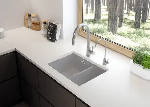 DEANTE Eridan šedá metalic Granitový dřez, 1.5 bowl ZQE_S503