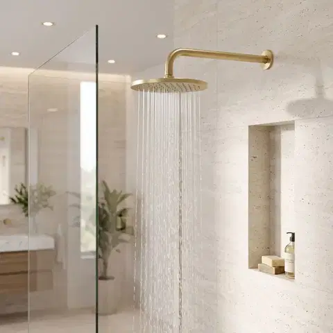 REA Kulaté sprchové rameno JS-9021 40cm Brush gold REA-P6850