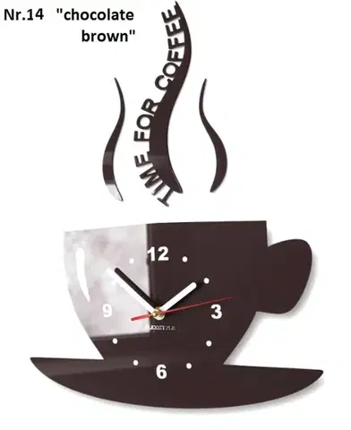 Nástěnné hodiny Time for coffee Černá