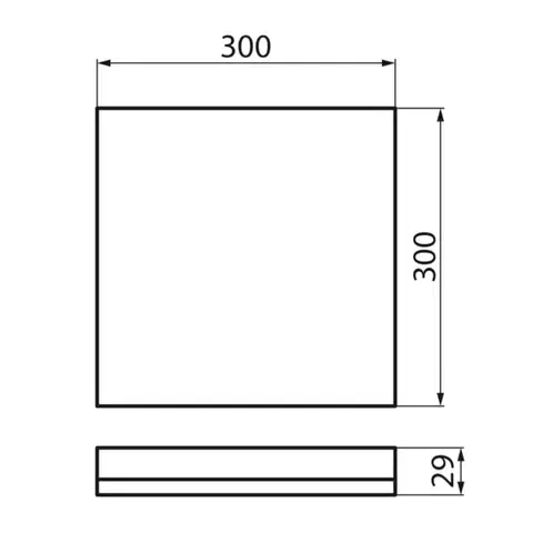 SAPHO AZPO stropní LED svítidlo, 300x300, 17,5W, 3000/4000/6000K, IP54, černá mat 31533
