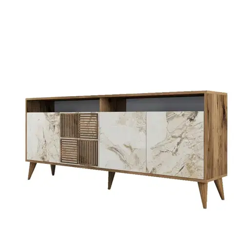 Living Room Furniture Set Milan 523 - Walnut, White