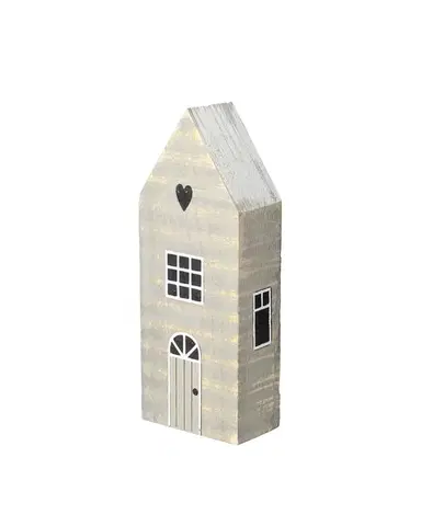 Dekorace Sněhový domeček 19cm white grey