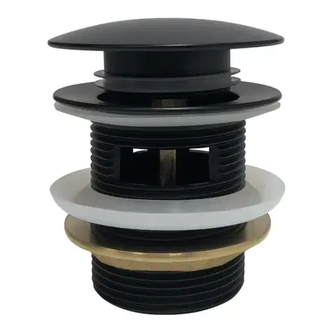 CERANO Vanová výpusť click-clack s přepadem 6/4 " černá matná CER-429148