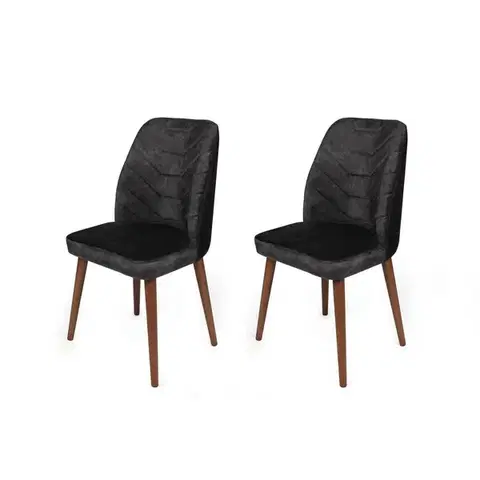 Sada jídelních židlí Dallas Anthracite and Walnut, 2 ks
