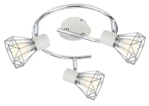 Spirálová nástěnná/stropní lampa chrom/bílá 3xE14 Verve