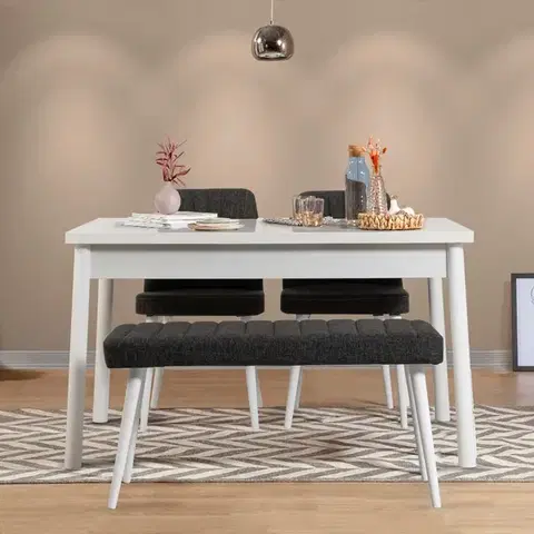 Set stolu a židlí (4 kusy) Costa White-Anthracite