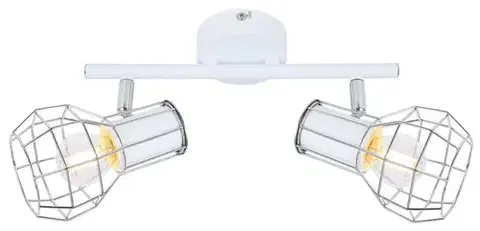 Stropní lampa na stěnu s bílým drátěným stínidlem Sancho