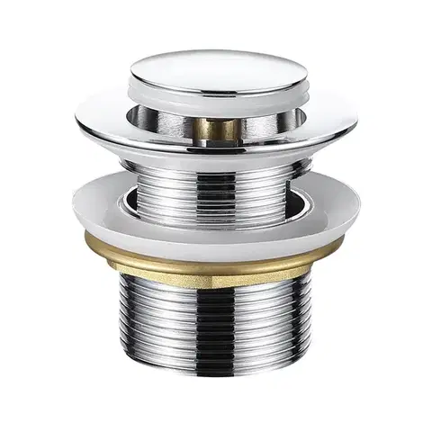 CERANO Vanová výpusť click-clack s přepadem malá zátka 6/4 " chrom CER-978818