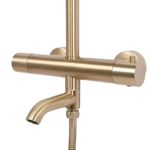 REA Sprchový set s termostatickou baterií 150mm s výtokem Lungo zlatá kartáčovaná REA-P6604