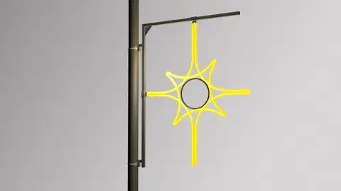 DecoLED Držák motivu na sloupy VO pro dekory 90 - 130 cm (max.), 90 x 130 cm, pro 2x U20S