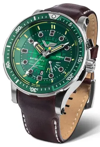 Vostok Europe Batiscafos Hybrid PX84-511A770 - Zelený silikonový řemínek