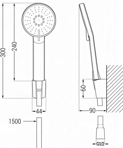 MEXEN/S R-40 sprchový set point, chrom 785405052-00