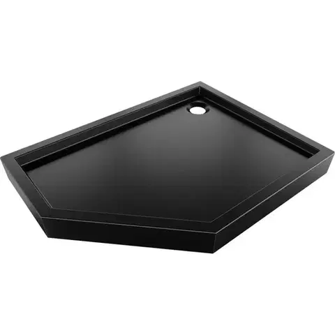 MEXEN Flow+ pětiboká sprchová vanička pravá 100 x 80, černá mat 46P708010RH