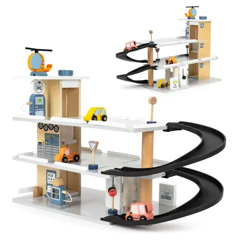 ECOTOYS Dřevěná garáž pro děti PARKHOUSE