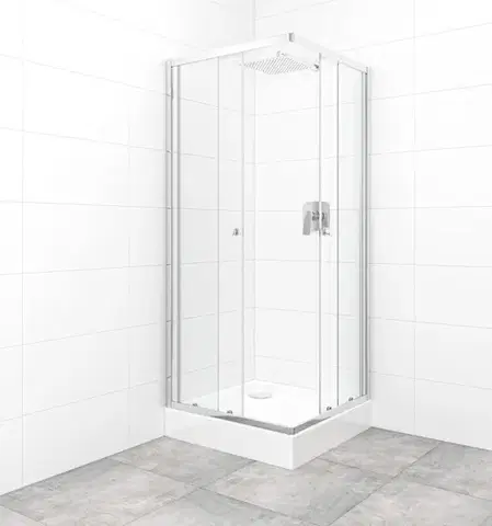 SAT Set sprchového koutu a vaničky, čtverec 80x80 cm Multi Basic SIKOBKMUQ80CRT SIKOBKMUQ80CRT