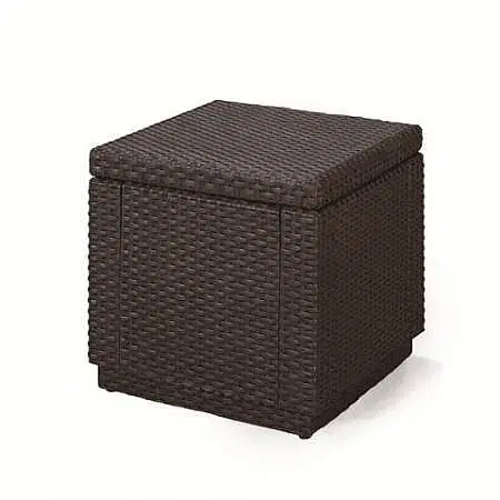 DEOKORK Zahradní ratanový taburet CUBE (hnědý) ZDARMA PODUŠKA