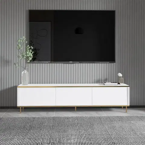 TV stolek Imaj - White, Gold