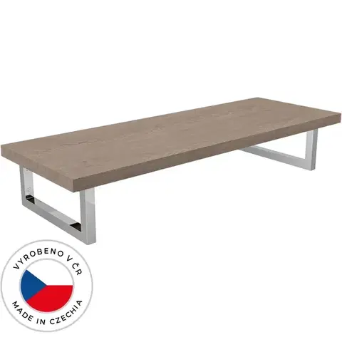 CERANO Deska pod umyvadlo Adele + 2 konzole pod desku dub Cannolo Cremona konzole chrom 80,2x1,8x45,3  CER-154374