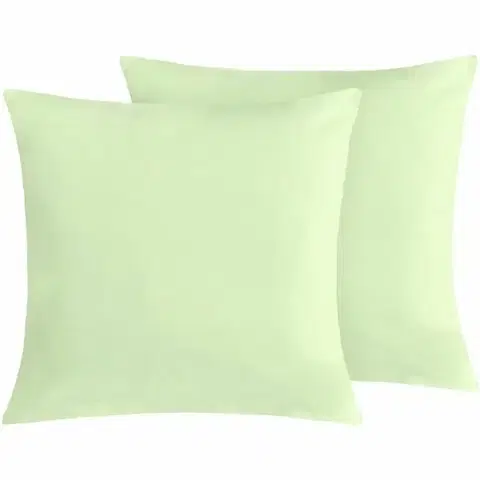 Bellatex Bavlněné povlaky na polštář světle zelená, 40 × 40 cm, 2 ks, 40 x 40 cm