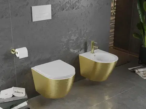 MEXEN Lena bidet závěsný, bílá/zlatá vzor 35224807