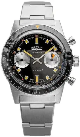 Vulcain Skindiver Chronograph Black - Stainless Steel