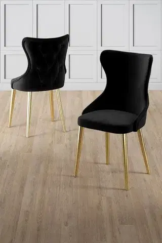 Sada židlí (4 kusy) Alpa - Black, Gold