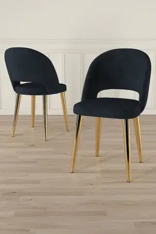 Sada židlí (6 kusů) Pane - Anthracite, Gold
