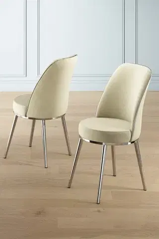 Sada židlí (6 kusů) Pefa - Cream, Chrome