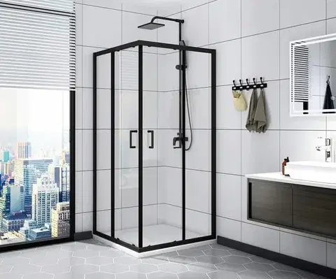 CALANI Sprchový kout VITO 80*80 černá CAL-K6002