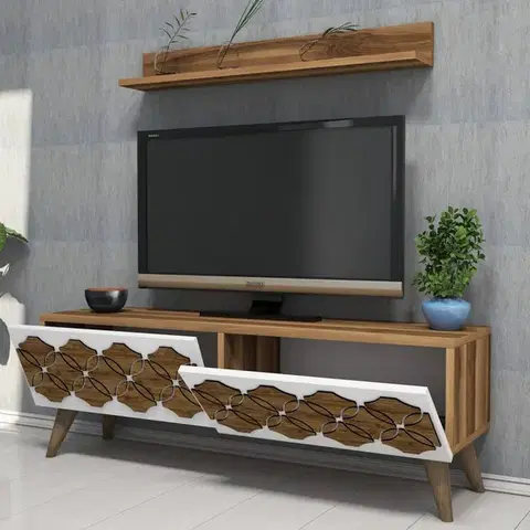 TV stěna / Sestava pod TV Nisan - Walnut