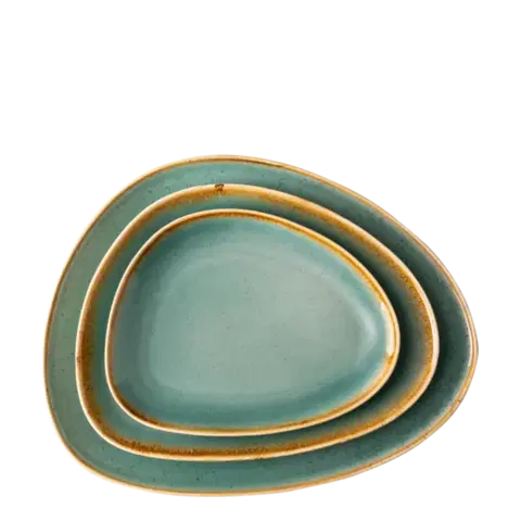Talíř Triangle Sand tyrkysový 30 cm – Gaya - 451963