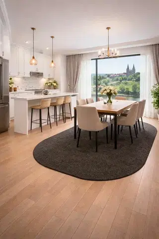 Vopi, Kusový koberec Eton černý ovál, 140x200, černá, chodba / předsíň
