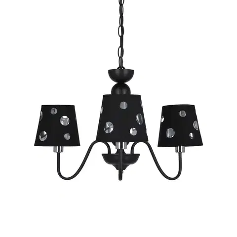 Černý lustrový závěsný lampa 3xE14 Batley Ledea