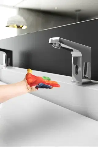 DEANTE Sensor chrom Umyvadlová baterie senzorová, s regulací teploty 4xAA BCH_029R
