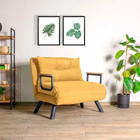 Rozkládací křeslo Sando Single - Mustard