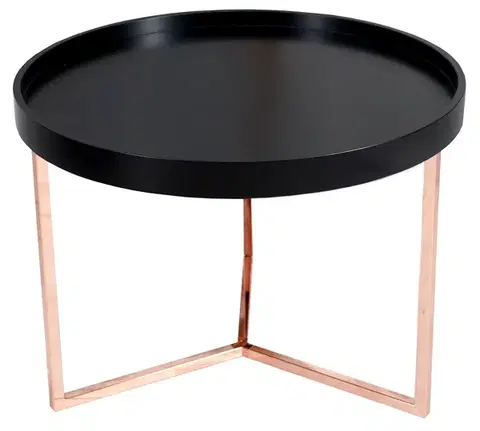 Estila Stylový konferenční stolek Modul 60cm černá / měď