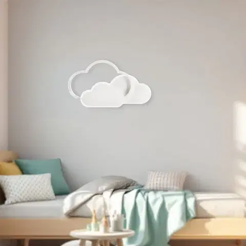 LED stropní svítidlo Clouds stropní svítidlo 24W 2800–6500K s dálkovým ovládáním, bílé stínidlo, nastavitelná barva světla, dětský pokoj, obývací pokoj