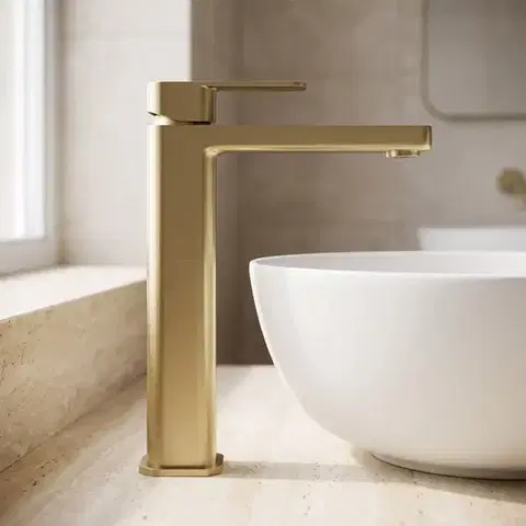 REA Umyvadlová baterie Arlo Brush Gold, vysoká REA-B0977