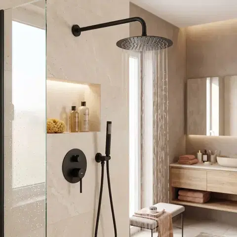 REA Podomítkový sprchový set Lungo černý REA-P4100
