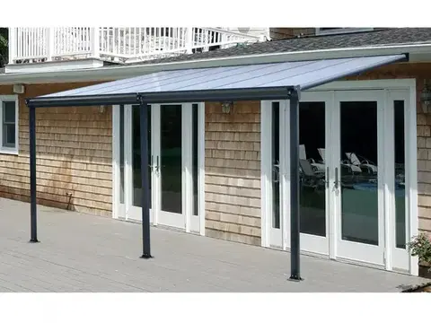 Hliníková pergola 4,35x3 m WALL 43 antracit Lanitplast