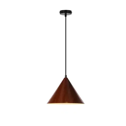 Závěsná lampa Dunca 25, černá, stínidlo 1x40, E27, tmavý ořech